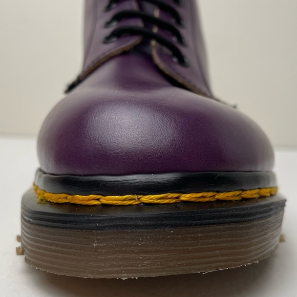 Vintage Dr. Martens England Purple Double Stitch 8 Eye Boots UK 6 - Picture 10 of 16